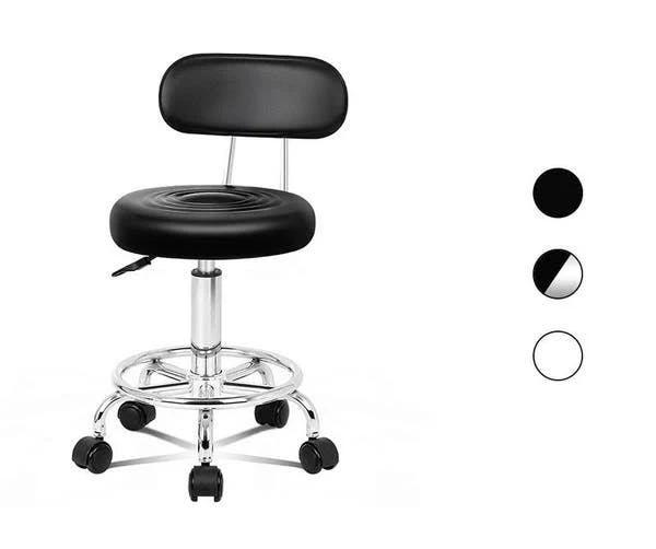 ALFORDSON Salon Stool Round Swivel Barber Hair Dress Chair Declan -Black - AfterPay & zipPay Available