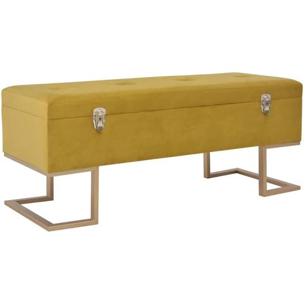 vidaXL Bench With Storage Compartment 105 cm Beige Velvet