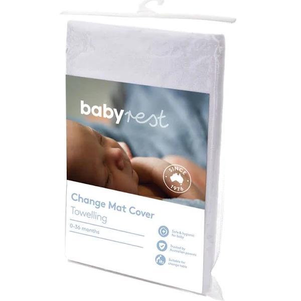 Babyrest Deluxe Change Mat Jenny Lyn Towelling Cover Only - White: 870 x 440 x 75mm