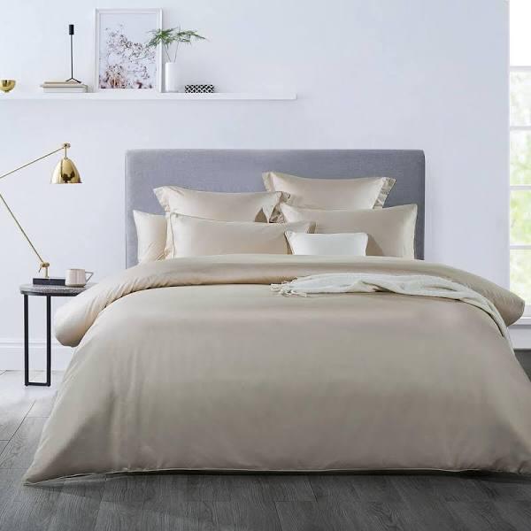 Soho 1000TC Quilt Cover Set Linen [Size: King Bed] Hoteluxe