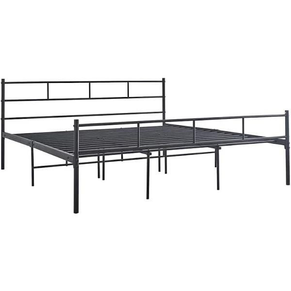 Foret Bed Frame Metal Queen Double King Single Full Size Modern Wooden Headboard Mattress Base Steel Bedroom DOUBLE01