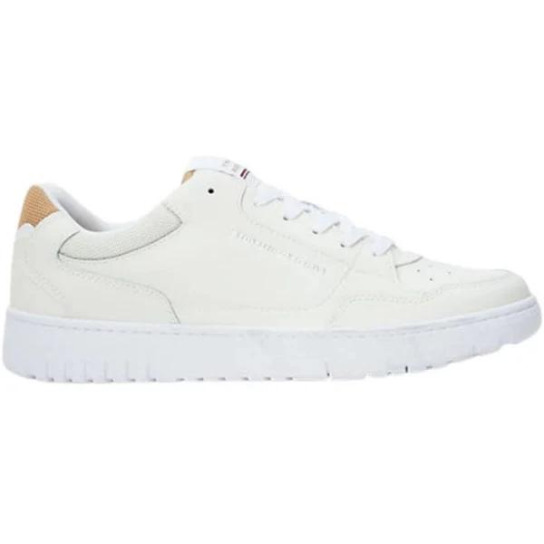 Tommy Hilfiger Basket Core Leather Shoes in Whisper White 44