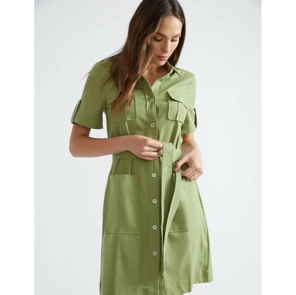 Katies - Womens Dress - 3Q Sleeve Midi Shirt Dress