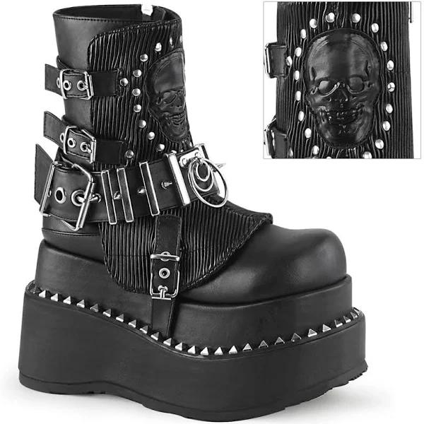 Demonia Bear-150 Black Vegan Platform Boots | Gothic Shoes Australia 8