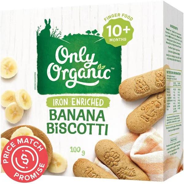 Only Organic Banana Biscotti 10+ Months - 100g