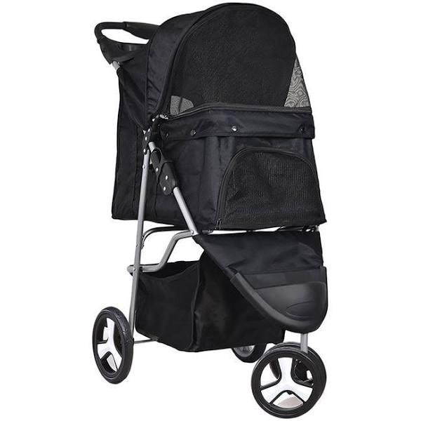 3 Wheel Travel Pet Stroller Carrier - Black