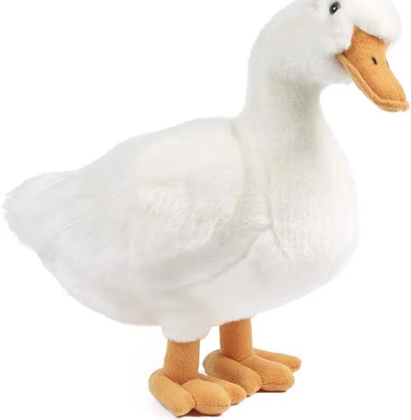 Living Nature Large Duck, Realistic Soft Cuddly Duck Toy, Naturli Eco-friendly Plush, 35cm