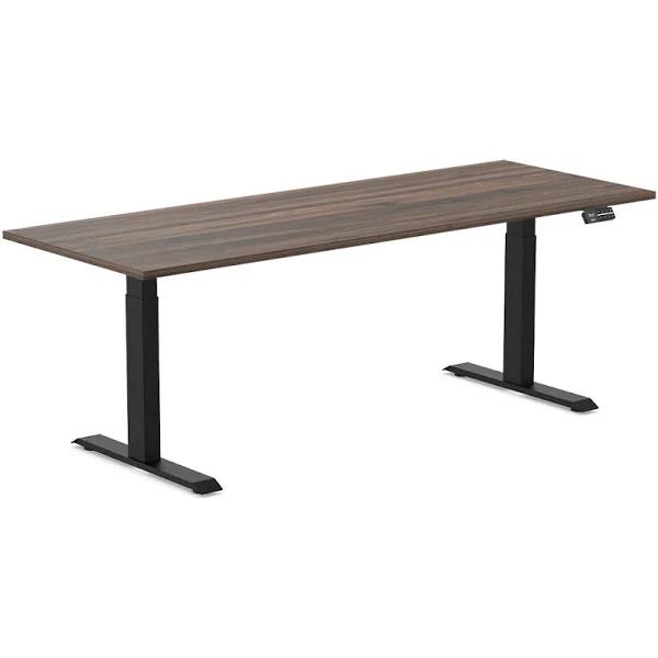 Desky Dual Melamine Sit Stand Desk - Jarrah Legno / 2000x750mm (Pre Order Early October) / Matte Black