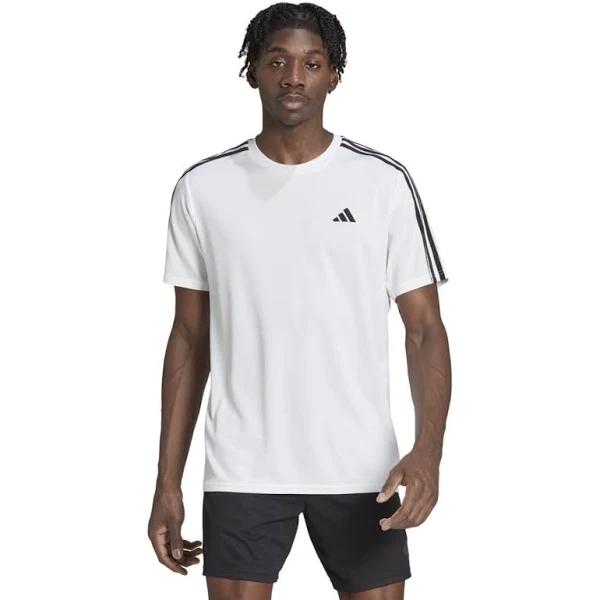 adidas-Train Essentials 3-Stripes Training Tee-Men-White / Black-S