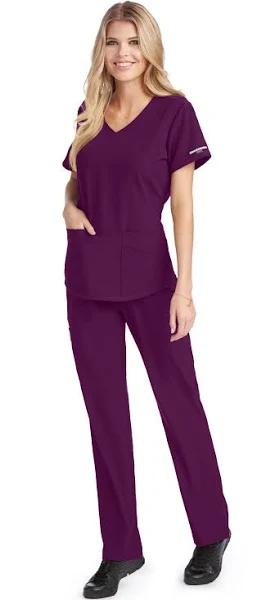 Skechers Vitality V-Neck Scrub Top - XXS - Wine