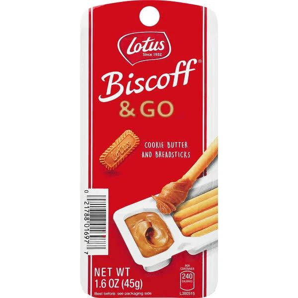 Lotus Biscoff & Go Cookie Butter and Breadsticks, 1.6 oz