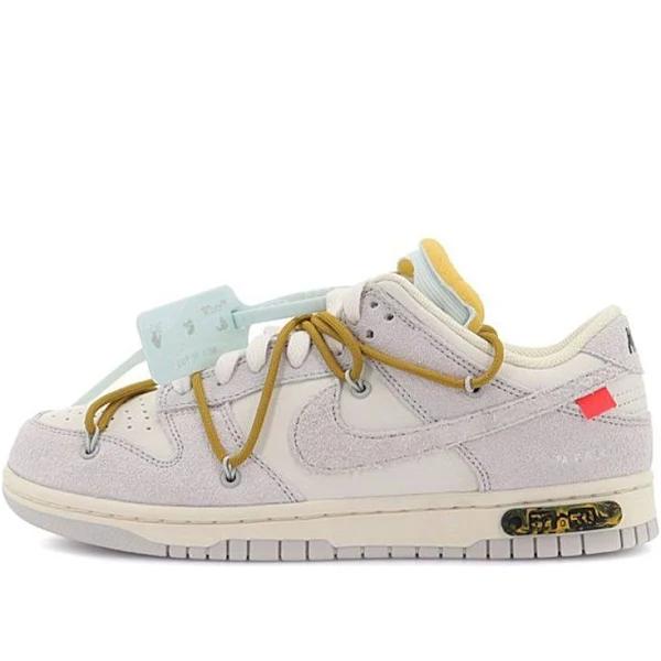 Nike Off-White x Dunk Low The 50 NO. 37 Brown Shoelace Grey/White Shoes (Skate/Leisure/Low Tops/Birthday Gift/Gift Recommend) DJ0950-105 (EU 44½)