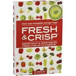 Fresh & Crisp Resealable Storage Bags Medium 10 Pack