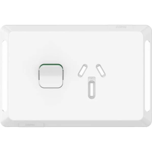 Clipsal Pro Single Powerpoint 15A Skin White | P3015-15C-XW