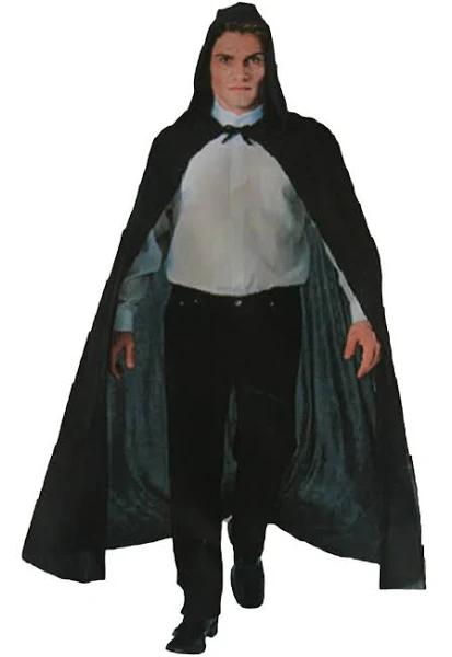 Black Hooded Cape Adult Unisex Costume - One Size