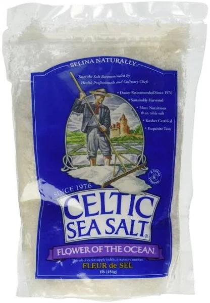 Celtic Sea Salt Flower of The Ocean Salt Bag, 1 Pound