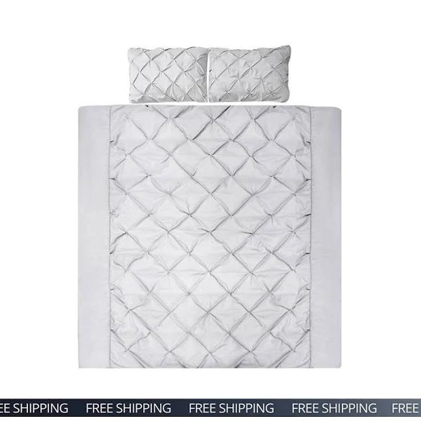 Giselle Bedding Queen Size Quilt Cover Set - Grey