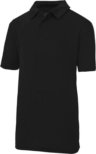 Just Cool Kids Unisex Sports Polo Plain Shirt (Pack of 2) Jet Black 5-6 Years