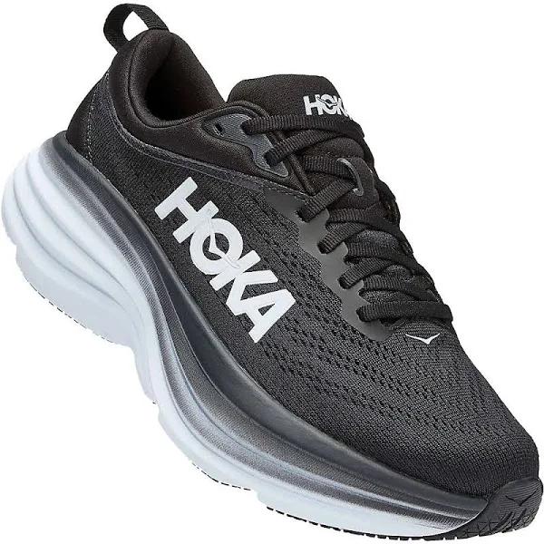 Womens Hoka One One Bondi 8/BLACK / WHITE/9.5