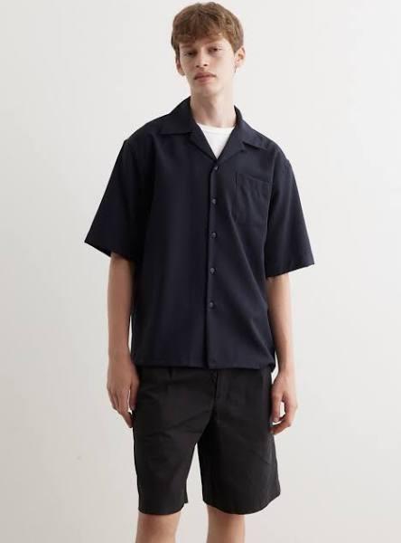 Marni Men’s Tropical Wool Short-Sleeved Shirt, Black, Wool, Size - 50