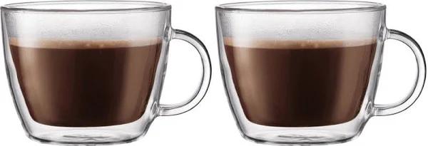 Bodum Bistro 2 Piece Double Wall 0.45 L 15 oz Cafe Latte Cup, Clear