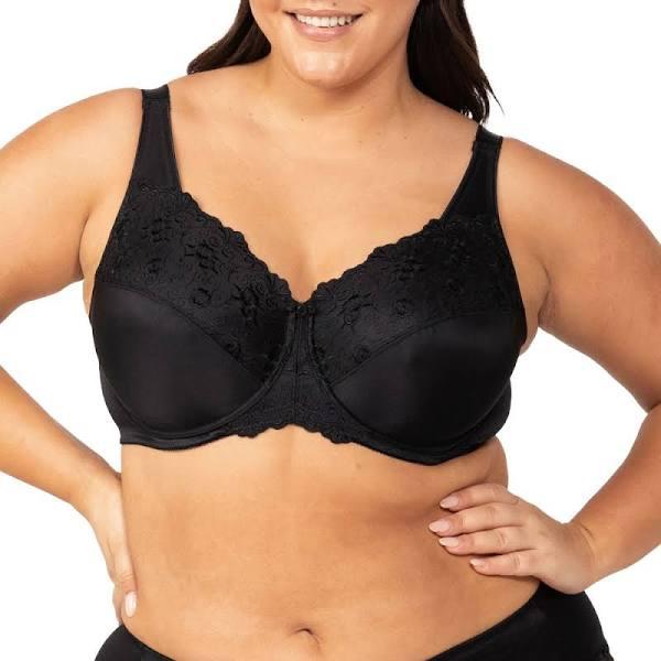 Triumph Embroidered Minimiser Underwire Bra Black