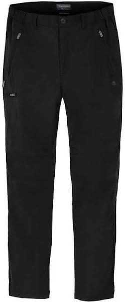 Craghoppers Mens Expert Kiwi Pro Stretch Hiking Trousers Black 38L Recycled Polyamide Elastane Mens Trousers