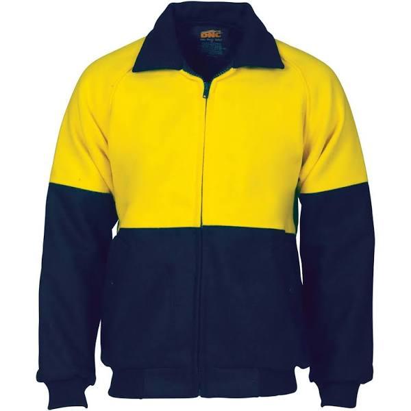 DNC HiVis Two Tone Bluey Bomber Jacket - Yellow/Navy - S