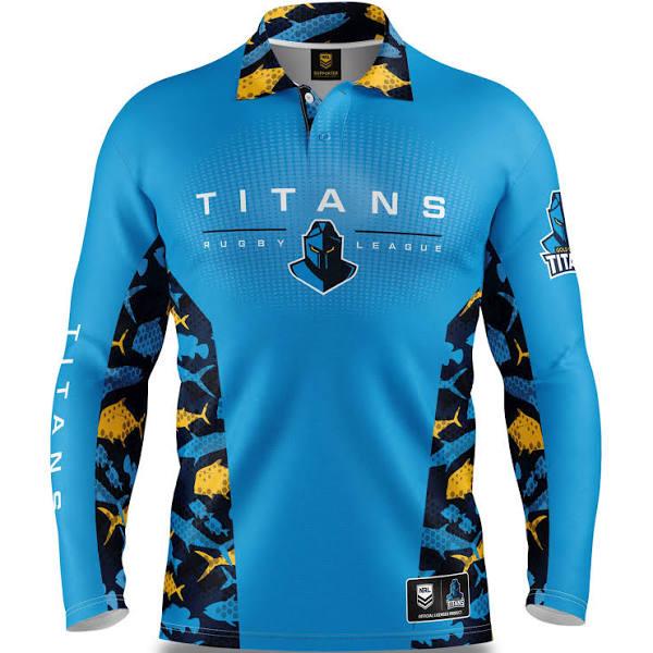 Gold Coast Titans NRL Reef Runner Fishing Shirt M