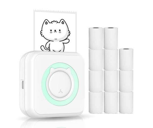 All-in-One Photo Printer Multifunction Portable Printer Wireless Instant Mini Printer Support BT Connection For Smartphone With 11 Paper Rolls 57mm