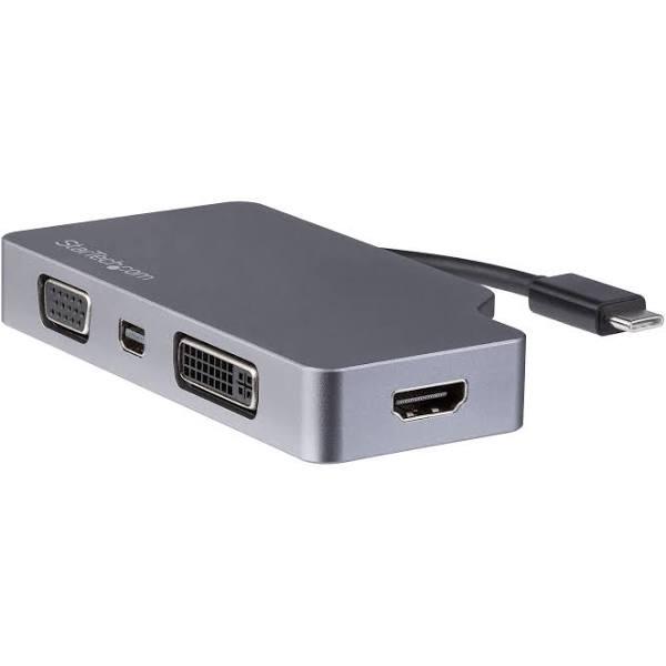 StarTech.com CDPVDHDMDPSG USB C Multiport Video Adapter - USB C to VGA/DVI/HDMI/Mdp 4K USB C Adapter Space Gray