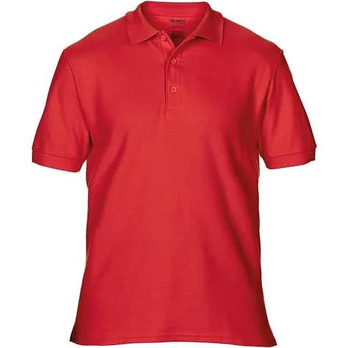 Gildan Mens Premium Cotton Sport Double Pique Polo Shirt Red M