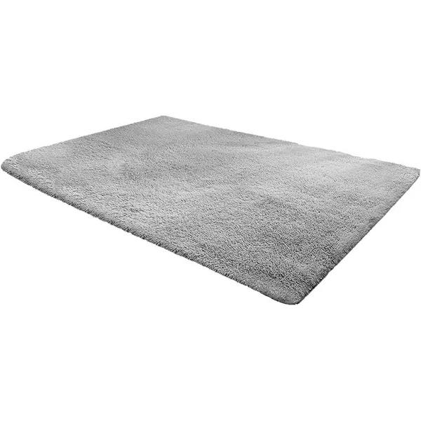 230X160CM Floor Rugs Large Shaggy Rug Area Carpet Bedroom Living Room Mat - Grey