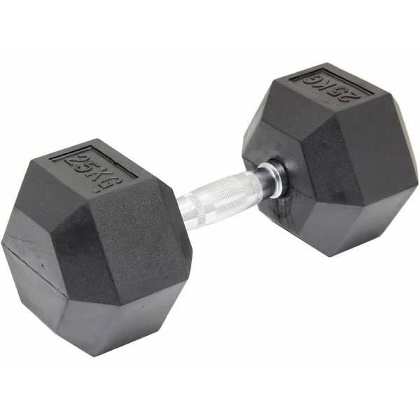 25kg Commercial Rubber Hex Dumbbell Gym Weight