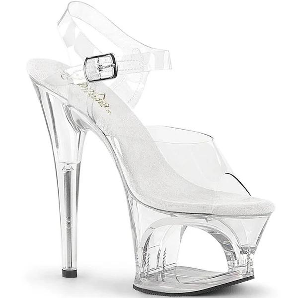 Pleaser MOON-708 Clear Platform Sandal Size 8