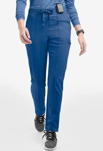 Movement by Butter-Soft Capricorn Women’s 7-Pocket Skinny Pintuck Scrub Pants - Petite in Royal | Size S Polyester/rayon/spandex