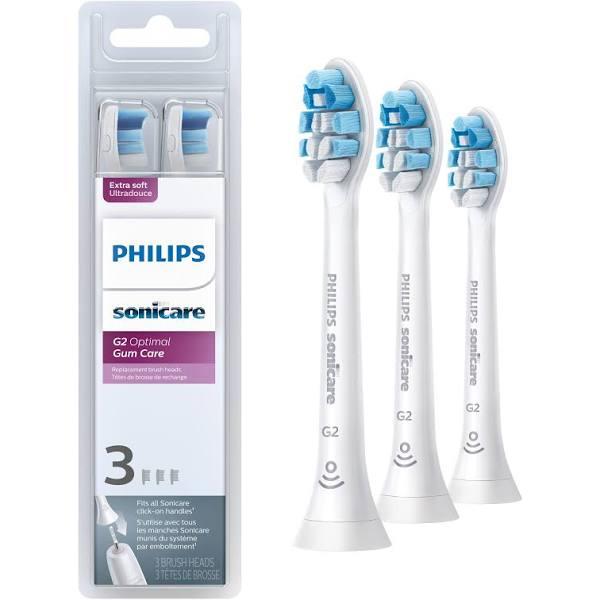 Philips Sonicare Genuine G2 Optimal Gum Health Toothbrush Heads 3 Brush Heads White HX9033/65