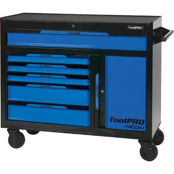 ToolPRO Neon Tool Cabinet Blue 6 Drawer 42 Inch