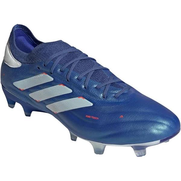 adidas-Copa Pure II+ Firm Ground Boots-Unisex-Lucid Blue / Cloud White / Solar Red-M 9.5 / W 10.5