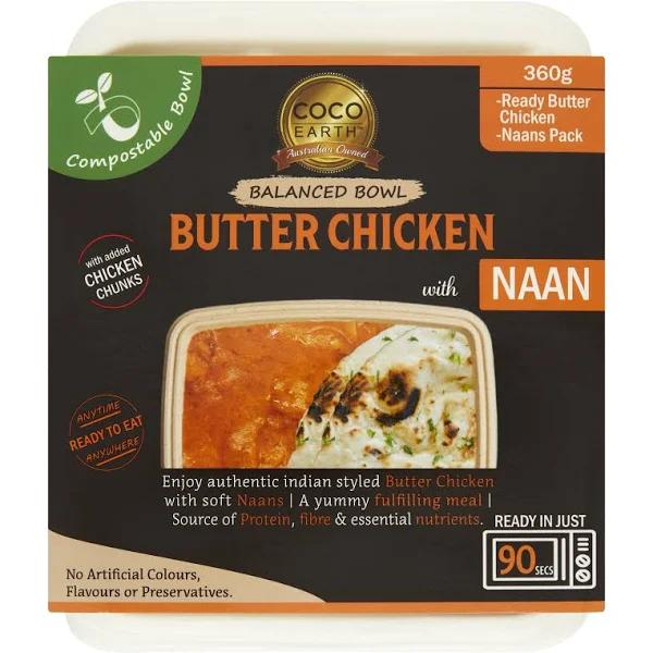 Coco Earth Butter Chicken With Naan, 360 G