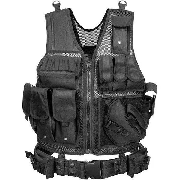 CASAMI Vest Molle Plate Carrier Combat Paintball Army Armor - Black