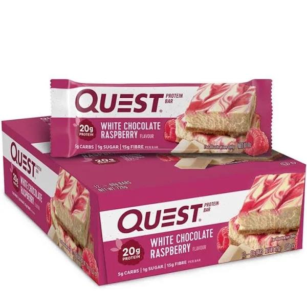 Quest Protein Bar White Chocolate Raspberry - 12 x 60g