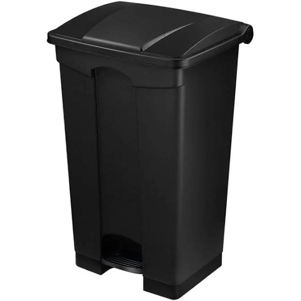 LUXSUITE 68L Rubbish Bin Kitchen Compost Dustbin Garbage Trash Waste Recycling Can Pedal Garden Home Office Large Plastic Black