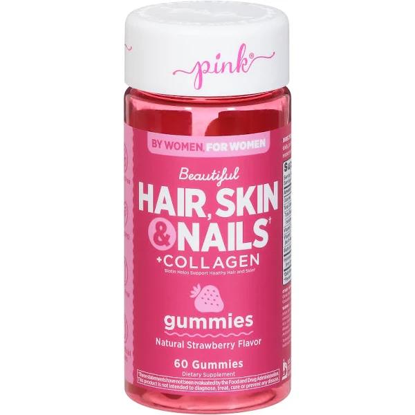 Pink Dazzling Hair Skin and Nails For Women | 60 Natural Strawberry fl