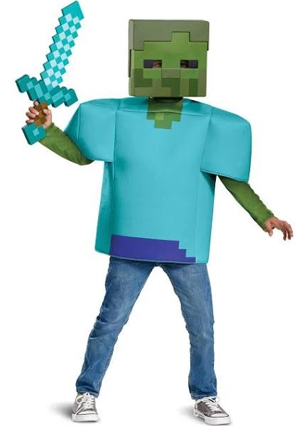 Disguise Kids Zombie Classic Costume, Green/Blue, M