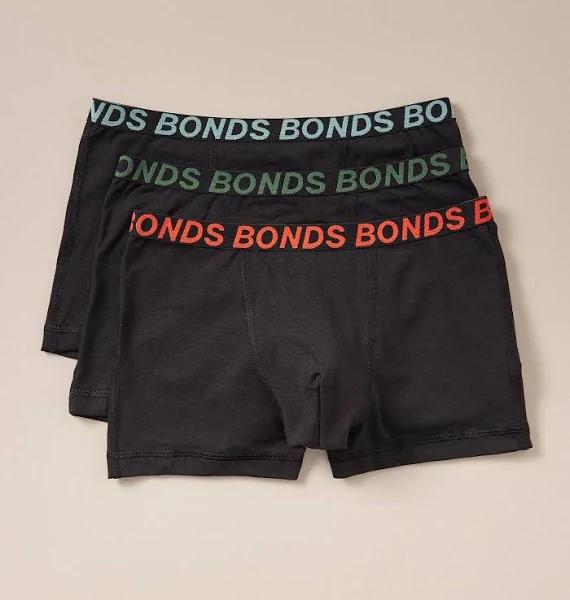 3 Pack Bonds Boys Sports Trunks | Black | Size 14-16