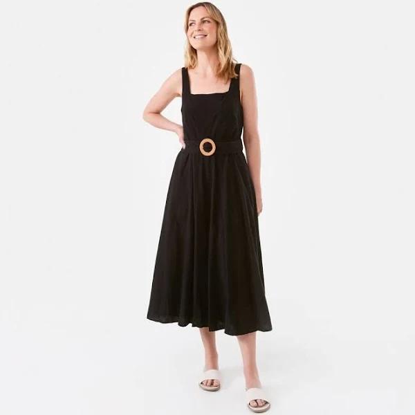 Kmart Sleeveless Panel Detail Midi Dress - Black Size: 6