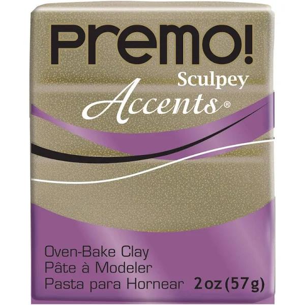 Premo Accents Sculpey Polymer Clay 2oz-Yellow Gold Glitter