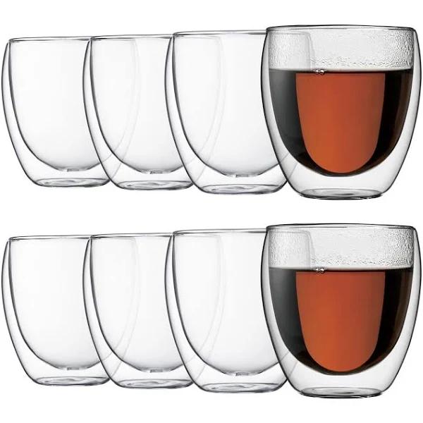 Bodum Pavina Double Wall Glasses 250ml Set of 8