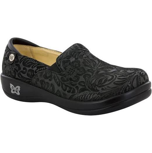 Alegria Black Embossed Paisley Keli Clogs - 38